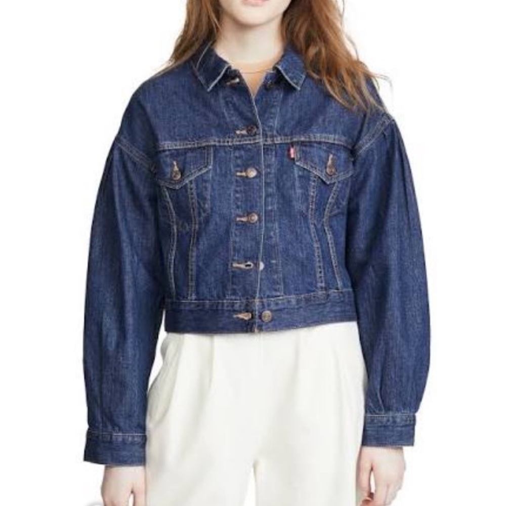 Levi’s pleated sleeve princess trucker jacket